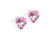 Light Rose Heart Stud Earrings - 6mm