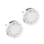 Natural Titanium Brilliance Puck Crystal Stud Earrings - 8mm