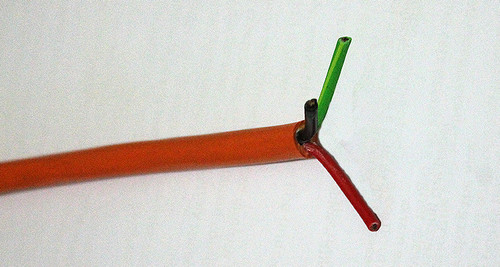 PVC 2 core & Earth orange circular cable