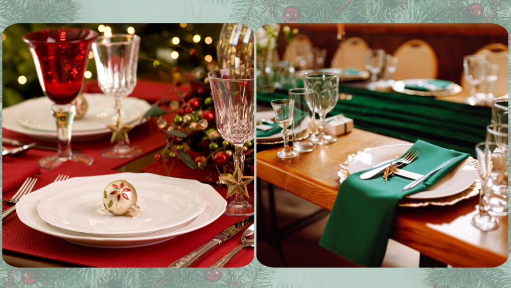 Magic of Table Décor with Red and Green Linens and Accessories