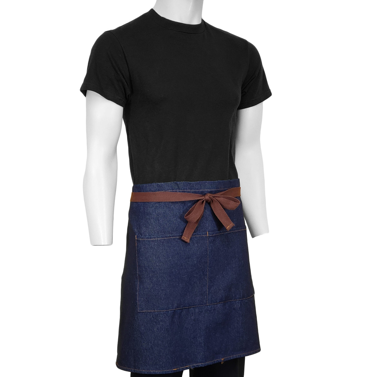 Buy Denim Apron with Pockets Tall Bib Apron with Long Ties Adjustable M to  XXL - Christmas, Thanksgiving Gifts for Men Women, Black, One Size Online  at Low Prices in India -