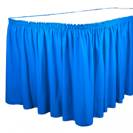 Premium Wrinkle Release Shirred Pleat Table Skirting - Clearance