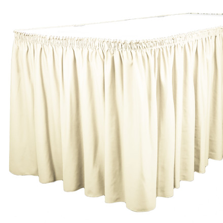 Ivory 17 ft. SimplyPoly Shirred Pleat Table Skirting