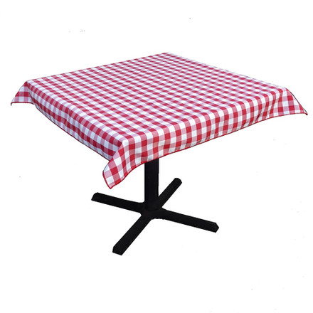 Red & White Check Square SimplyPoly Tablecloths, Size 60 in.