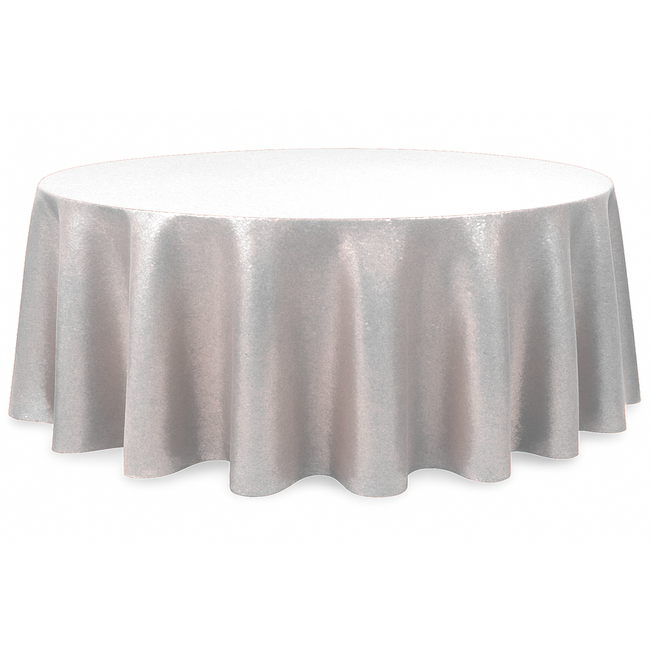 Silver Oval Tissue Lame Tablecloth