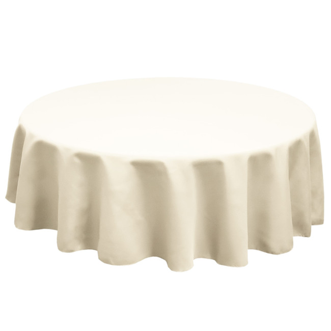 Ivory 126 in. Round SimplyPoly Tablecloths