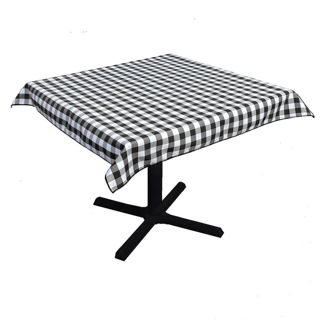 Black/White Check 90 in. Square SimplyPoly Tablecloths