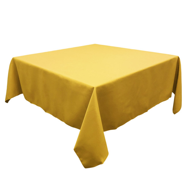 Dark Lemon Square SimplyPoly Tablecloths, Size 60 in.
