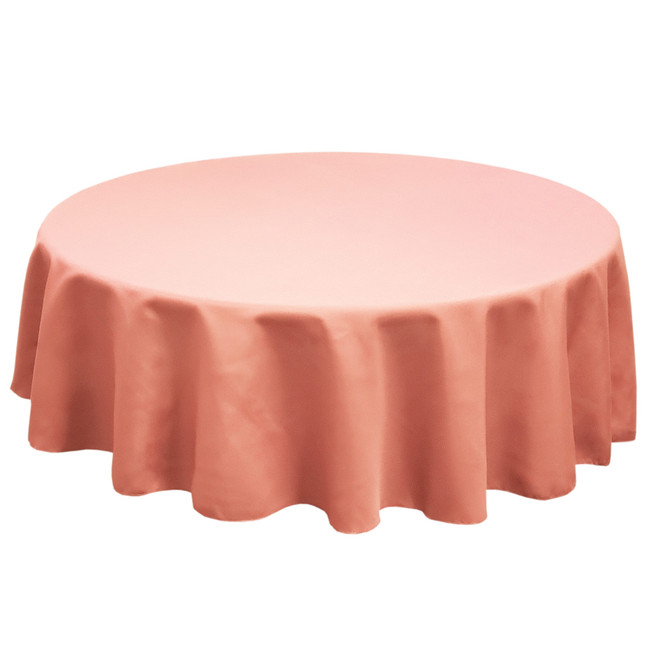 Coral Round SimplyPoly Tablecloths, Size 84 in.