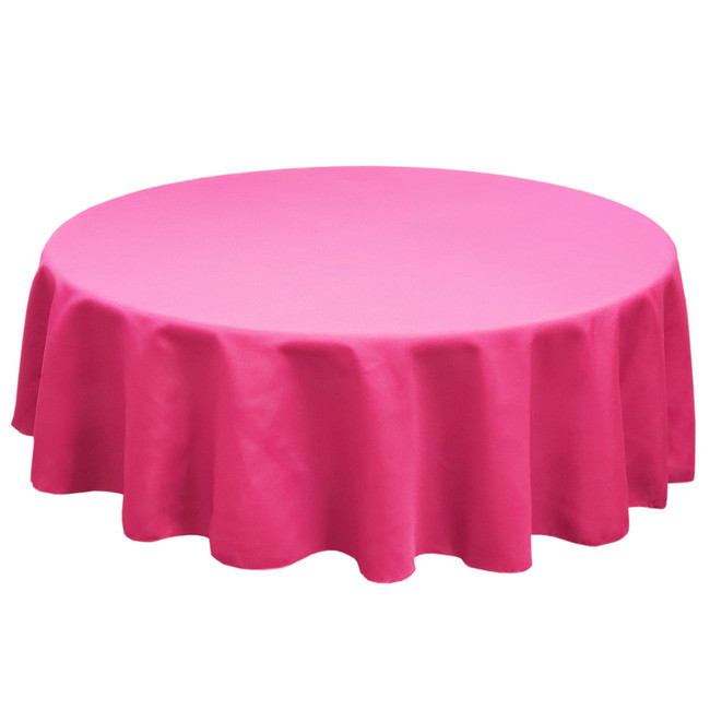 Fuchsia Round SimplyPoly Tablecloths, Size 90 in.