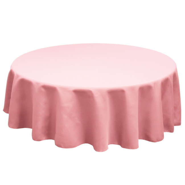 Pink Round SimplyPoly Tablecloths, Size 120 in.