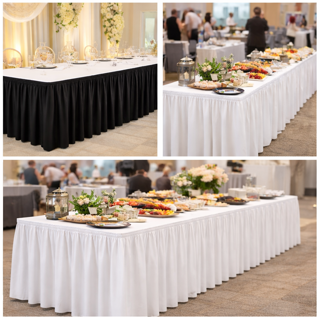 PolyKnit Table Skirting Collage