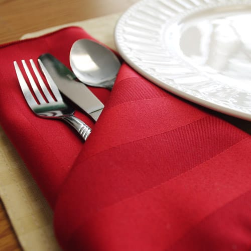 Polyester Stripe Cloth Napkins, 33 Colors in 3 Sizes Available