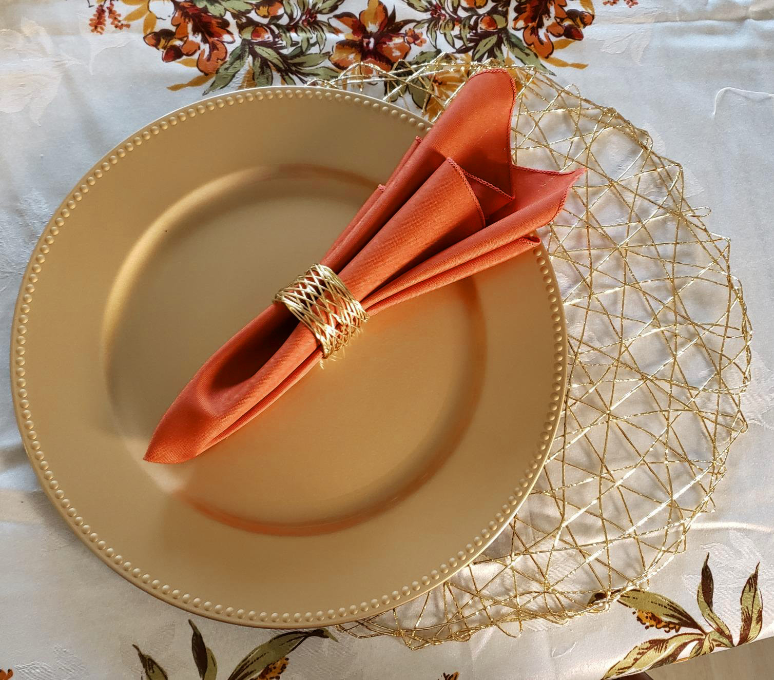 Burnt orange washed linen napkin