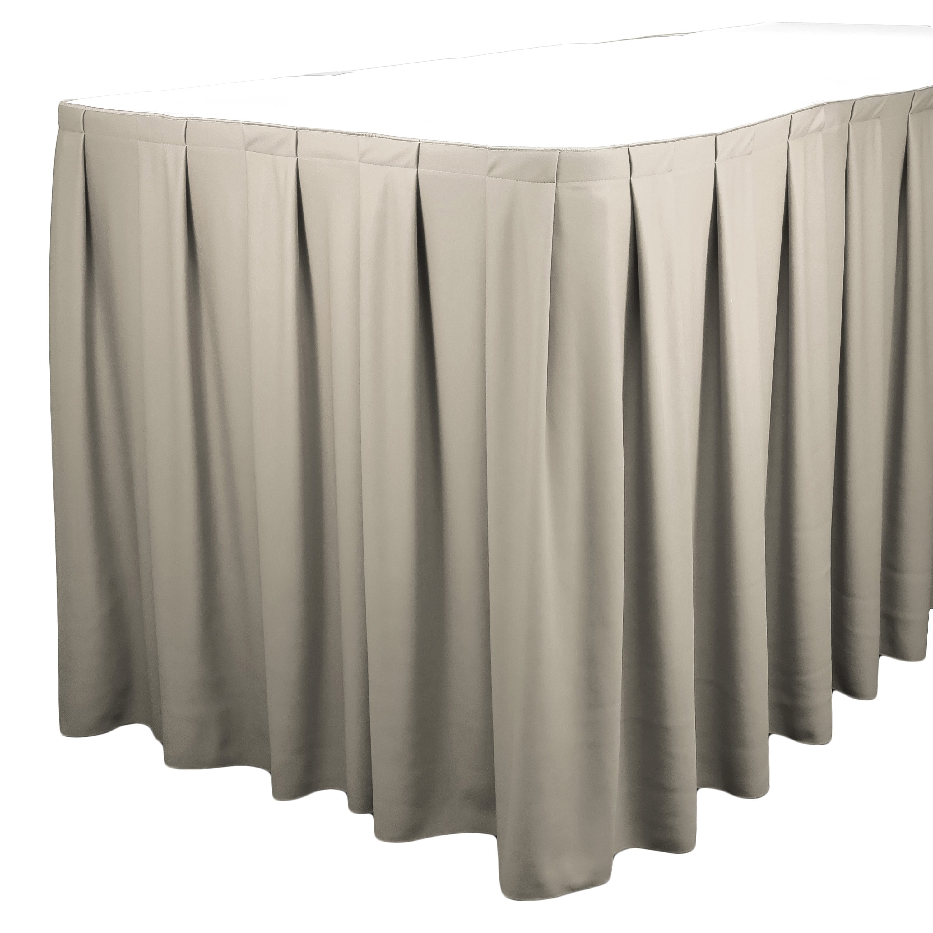 Charcoal 21 ft. SimplyPoly Box Pleat Table Skirting