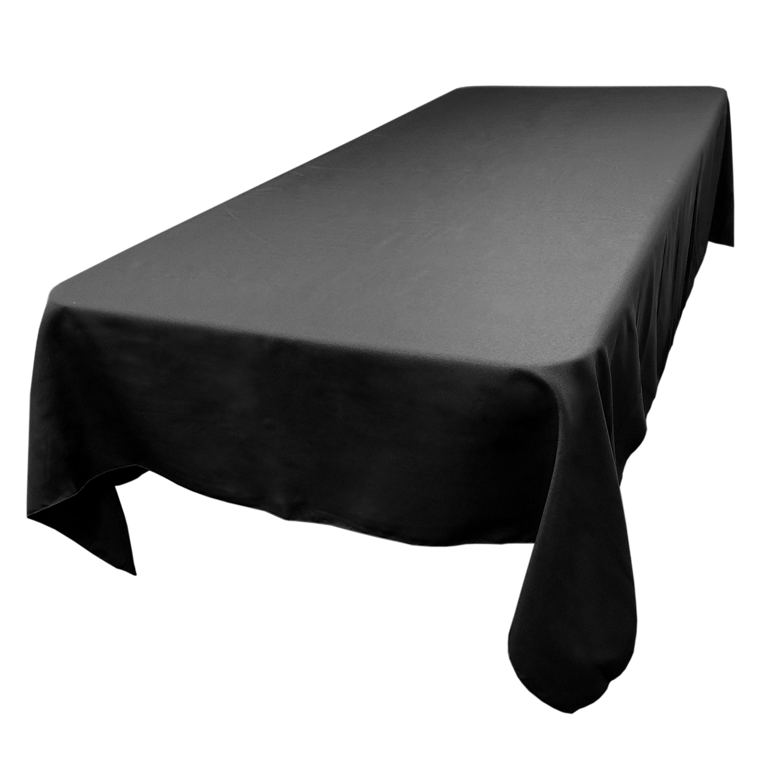 Black Rectangular SimplyPoly Tablecloths, Size 60 x 144 in.