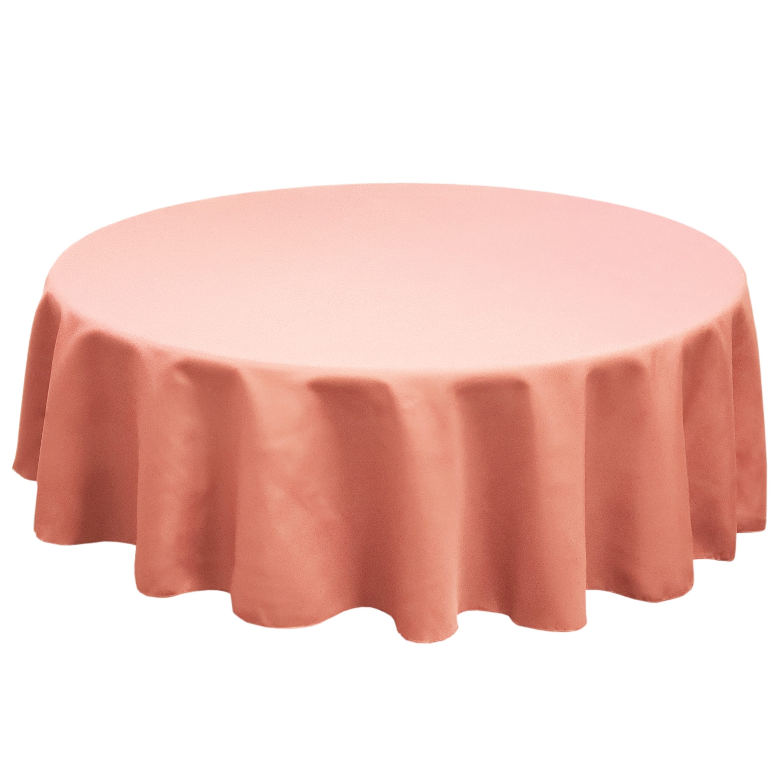 Coral Round SimplyPoly Tablecloths, Size 90 in.