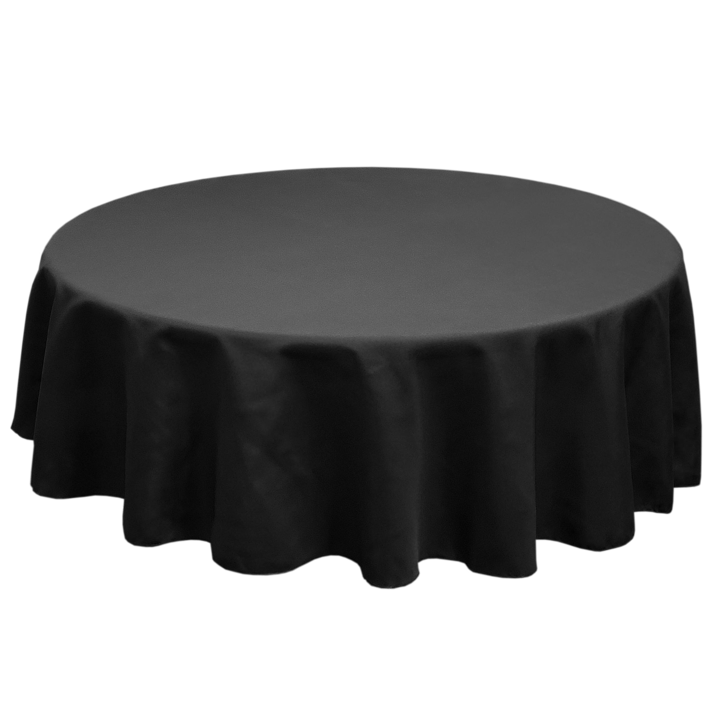 Black 132 in.  Round SimplyPoly Tablecloths