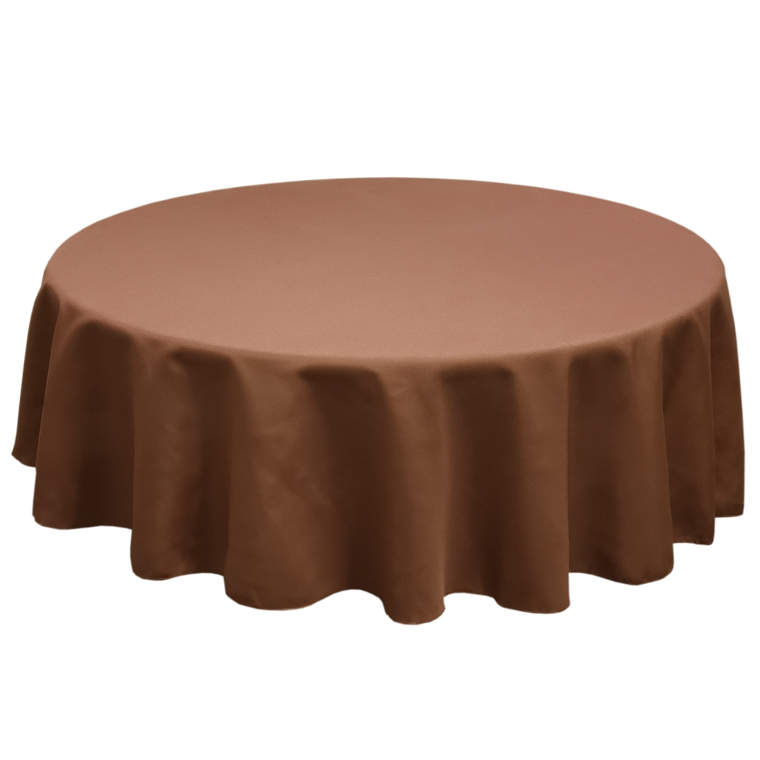 Chocolate 120 in.  Round SimplyPoly Tablecloths