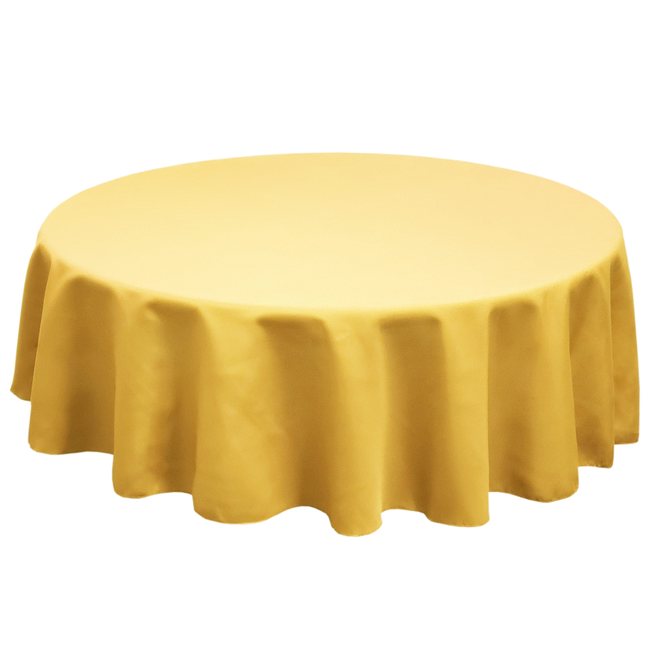 Dark Lemon 120 in.  Round SimplyPoly Tablecloths