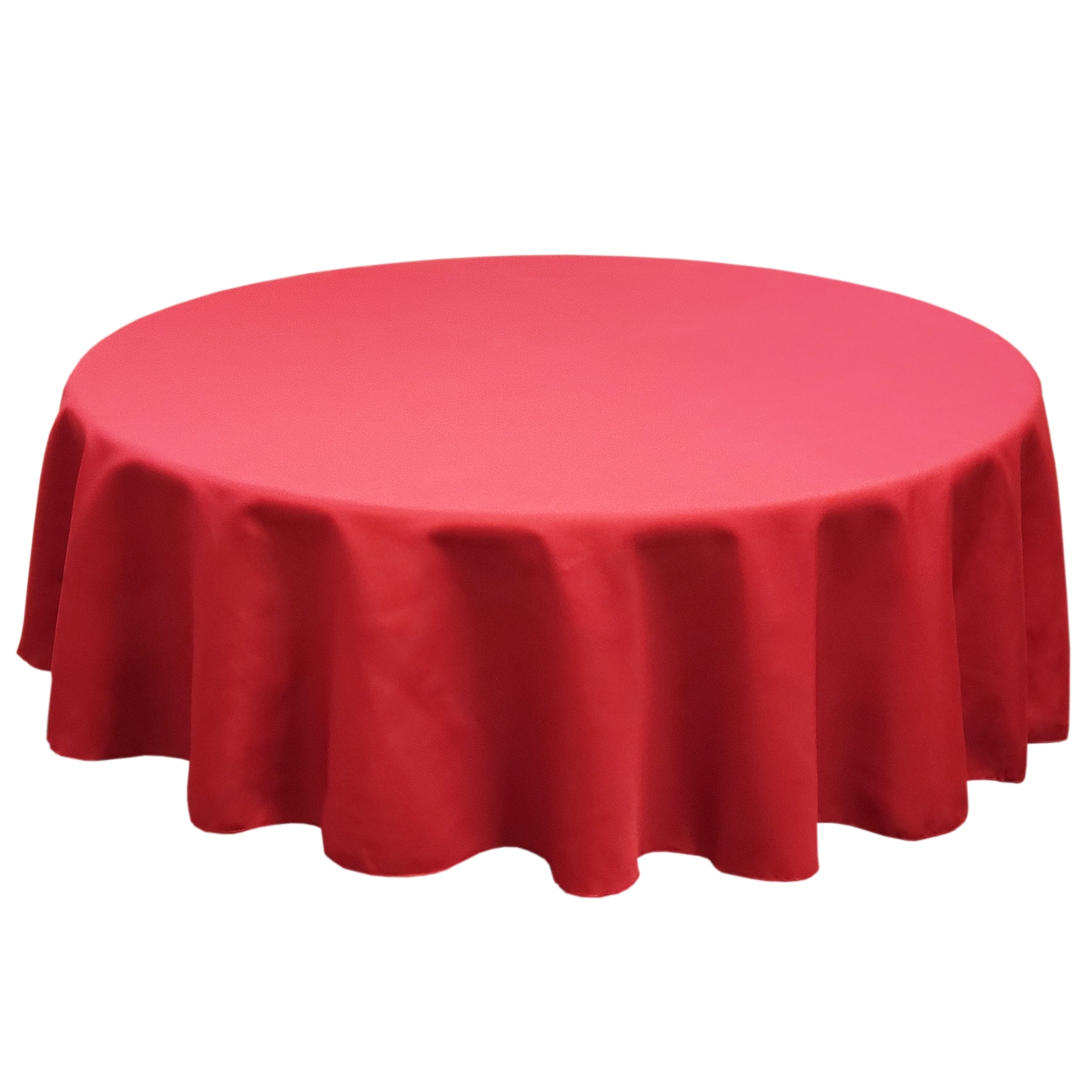 Holiday Red 132 in.  Round SimplyPoly Tablecloths