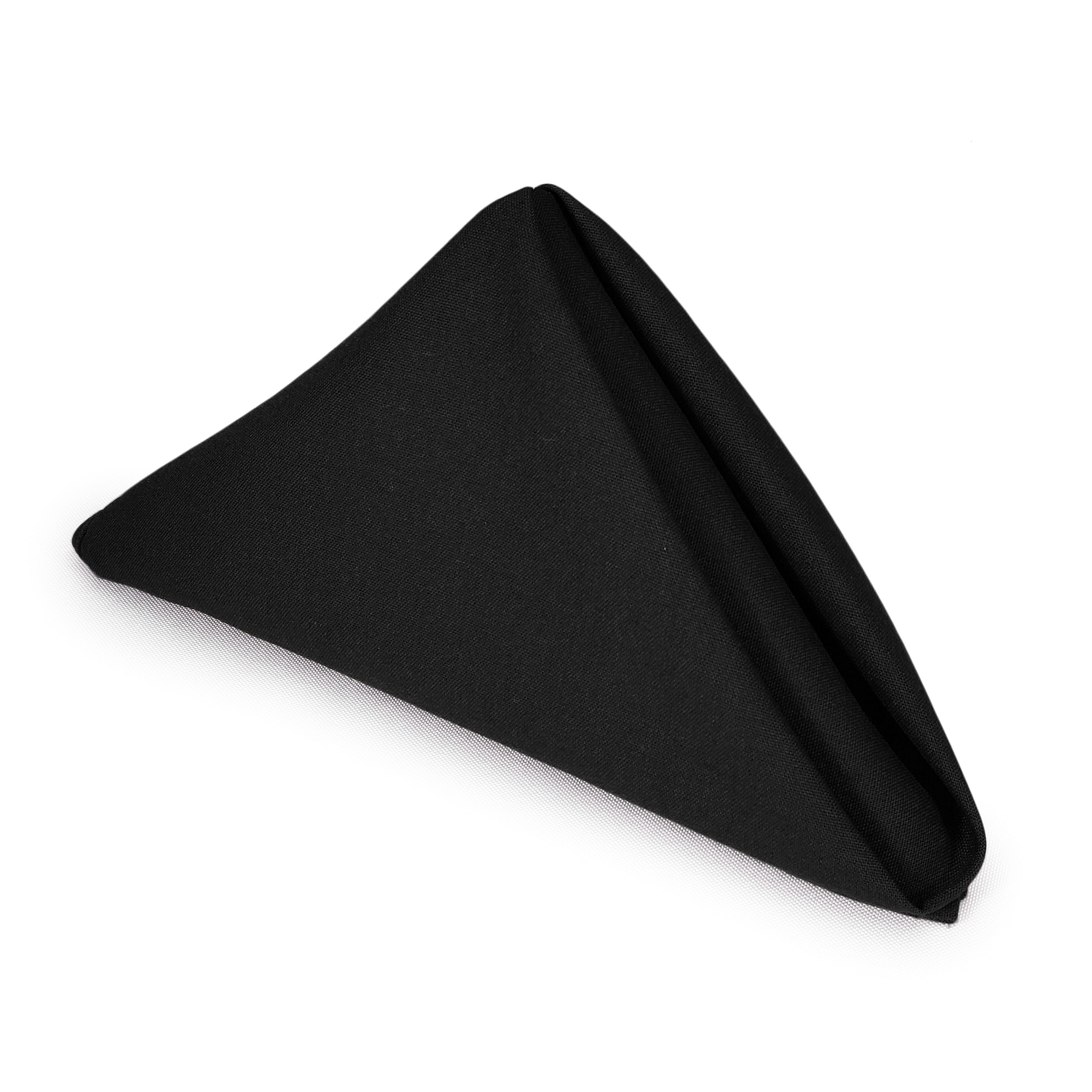 Black Dura-Spun Polyester Cloth Napkins