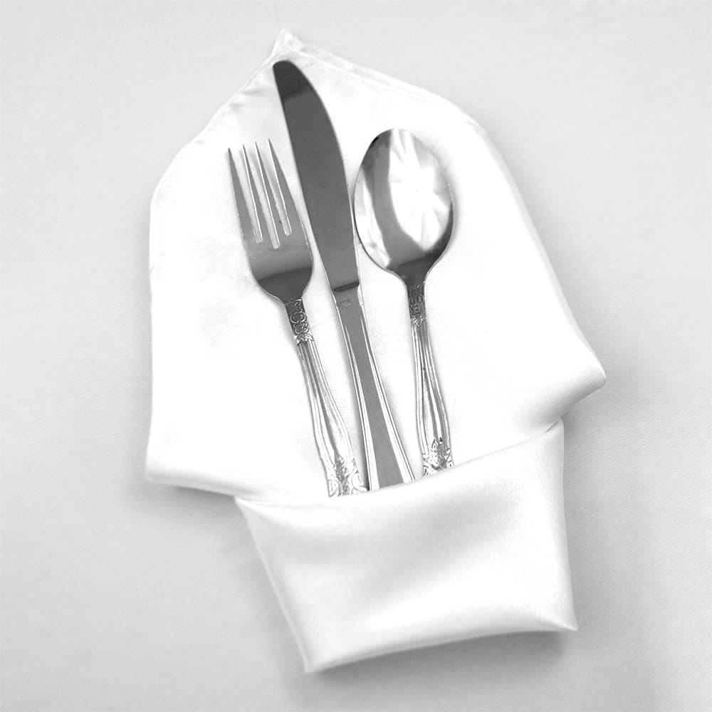 White 20 in. SimplySatin Cloth Napkins