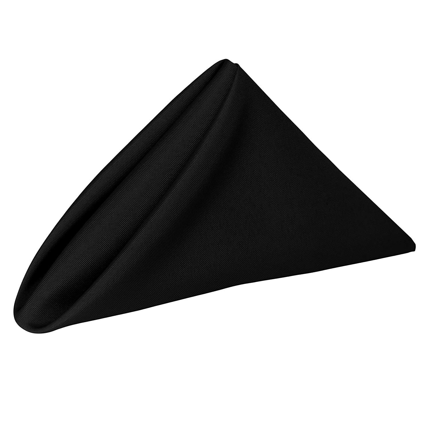 Black 10 in. Basic Polyester Cloth Napkins