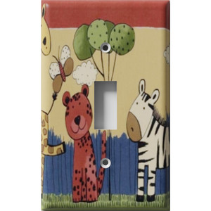Animal Birthday Party Decorative Light Switch Plate Cover