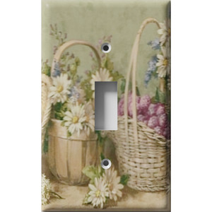 Flower Baskets Decorative Light Switch Plate Cover Flower Baskets Decorative Light Switch Plate Cover