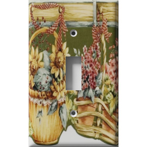 Hanging Flower Baskets Decorative Light Switch Plate Cover