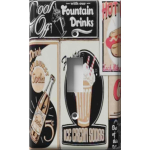 Soda Fountain Decorative Light Switch Plate Cover