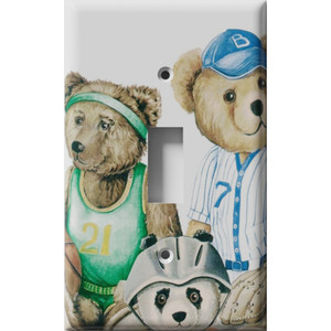 The Three Sporting Bears Decorative Light Switch Plate Cover