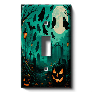 Haunted Graveyard Halloween Decorative Light Switch Cover
