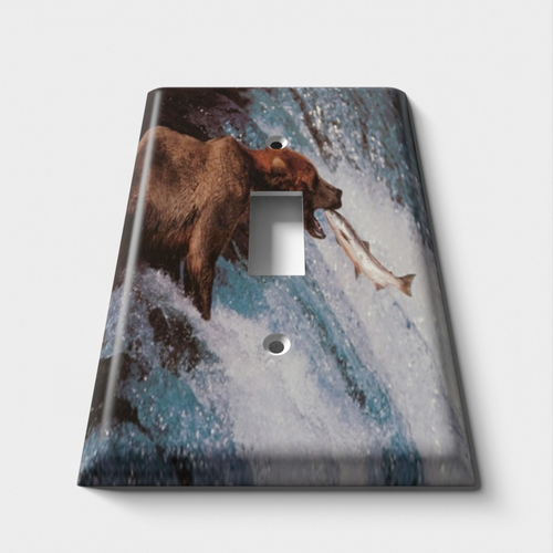 Bear Fishing Decorative Light Switch Plate Cover