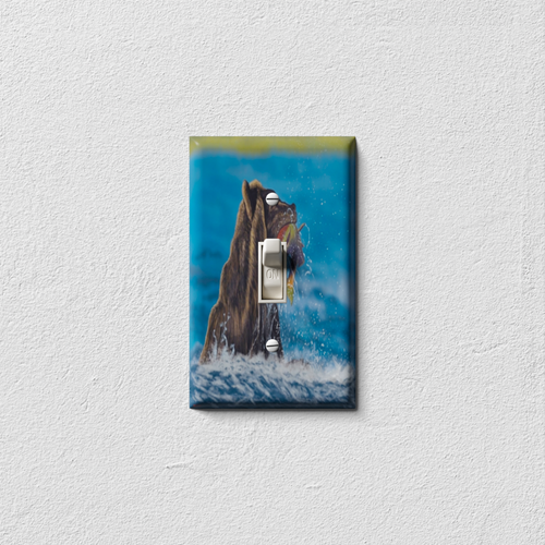 Bear Fishing 2 Decorative Light Switch Plate Cover