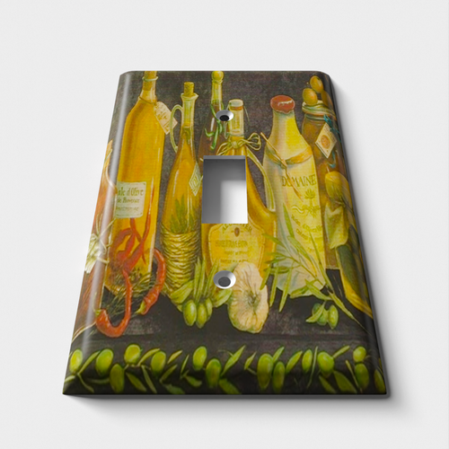 Black Olive Oil Bottles Decorative Light Switch Plate Cover