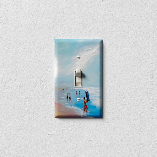 Blue Beach Decorative Light Switch Cover