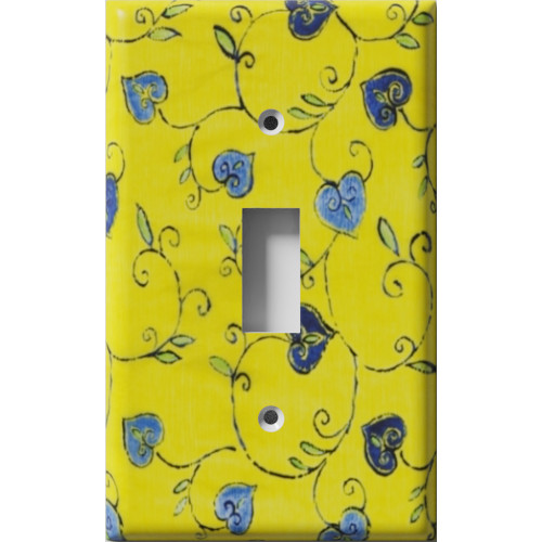Blue Leaves Decorative Light Switch Plate Cover