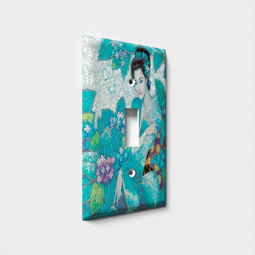 Blue Oriental Woman Decorative Light Switch Plate Cover