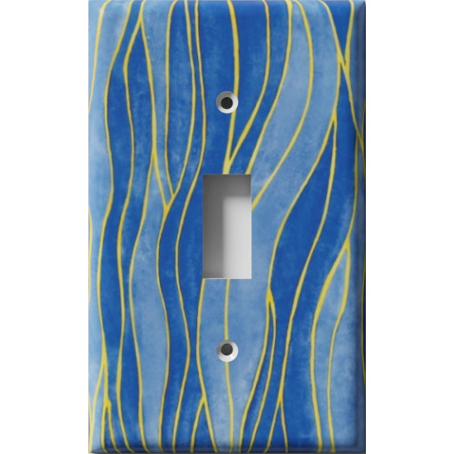 Blue Wave Decorative Light Switch Plate Cover