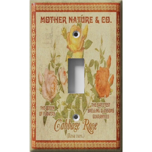 Cabbage Rose Decorative Light Switch Plate Cover