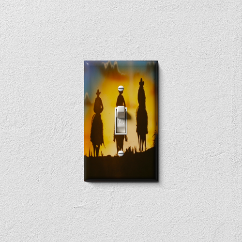 Cowboy Silhouette Decorative Light Switch Plate Cover