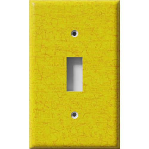 Cracked Yellow Decorative Light Switch Plate Cover