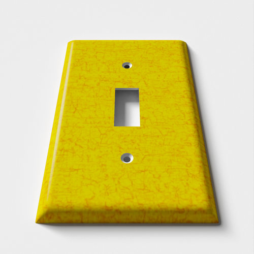 Cracked Yellow Decorative Light Switch Plate Cover