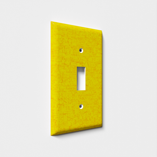 Cracked Yellow Decorative Light Switch Plate Cover