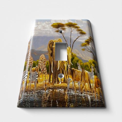 Elephant and Friends Decorative Light Switch Plate Cover