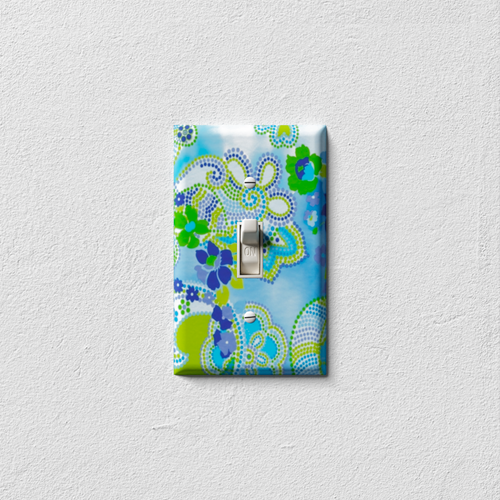 Glass Flowers Decorative Light Switch Plate Cover