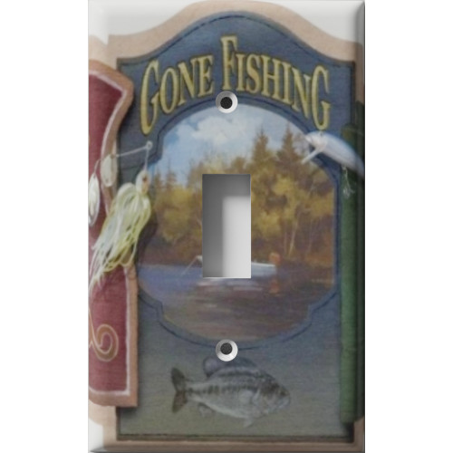 Gone Fishing Decorative Light Switch Plate Cover