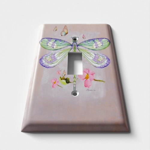 Green Dragonfly Decorative Light Switch Plate Cover